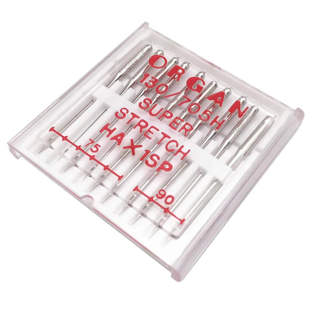 10PCS Organ Needles Serger #75 - #90 Combo HAx1SP Needles for Elastic Knitted Fabric Anti-Jump Needle Sewing Accessories Parts