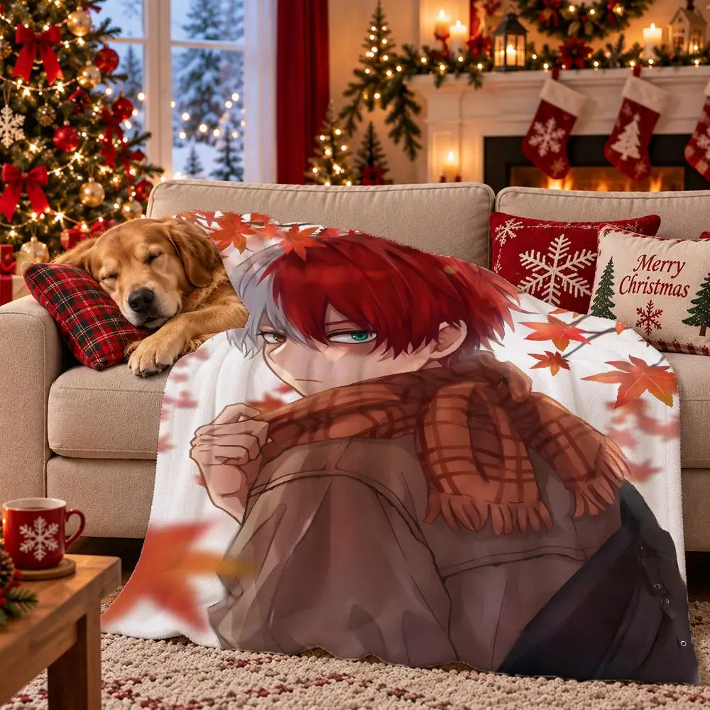 Anime Shoto Todoroki Throw Flannel Pet Blanket Cover Warm Soft Multifunctional Throw Universal  Bedsqread Holiday Gifts