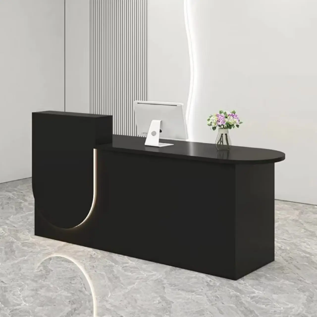 &c Sober New Design Durable Reception Desk Modern Small Office Customer Service Counter Front Beauty Salon Reception Desk