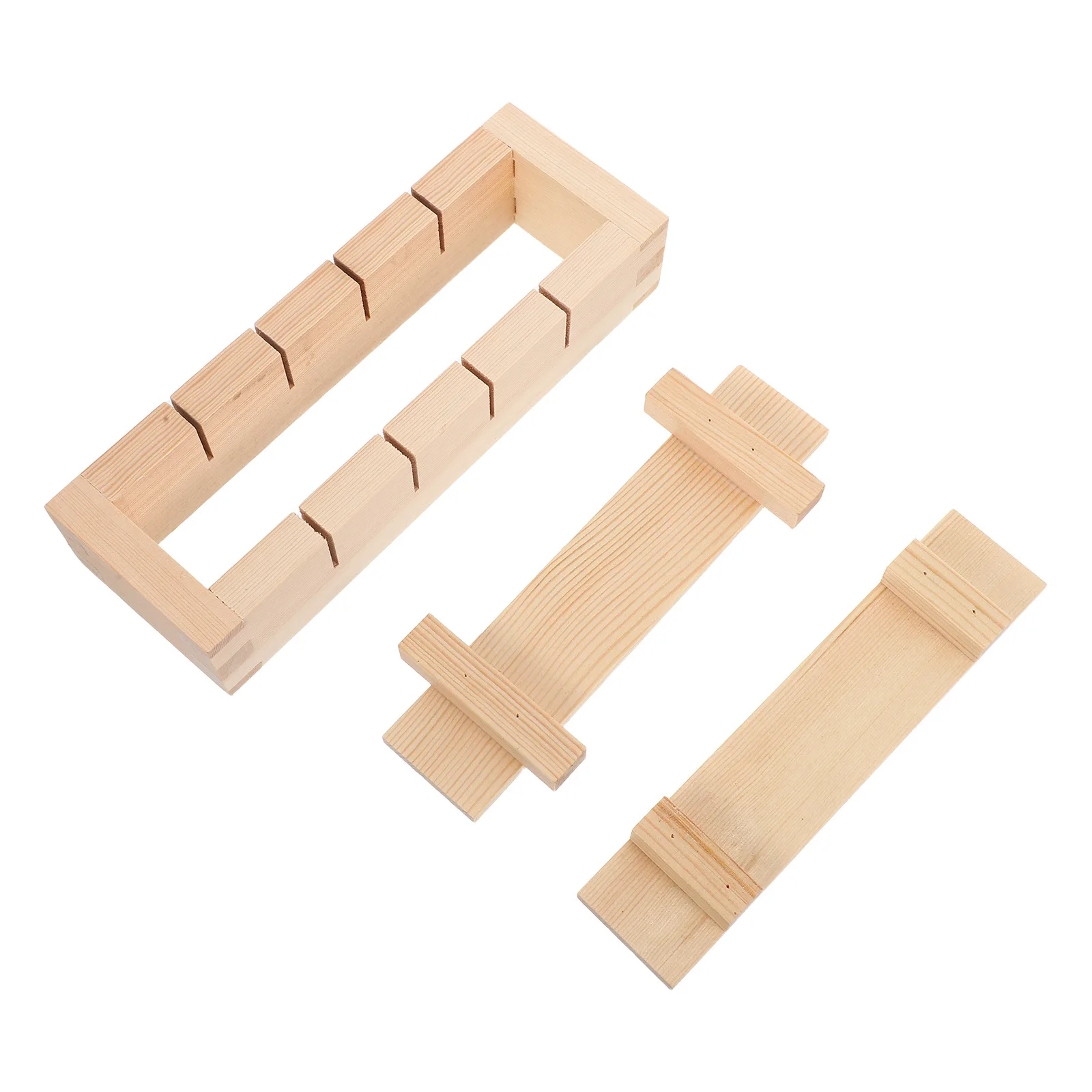 

Wooden Sushi Box Khaki Multi Layer Traditional Oshizushi Press Mold DIY Sushi Making Kit Rice Rolls Portable Tool