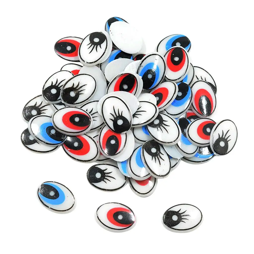 DIY Doll Eyes Plastic Flatback Embellishment Craft Eyes for Miniatures Objects and Plush Animal Decoration