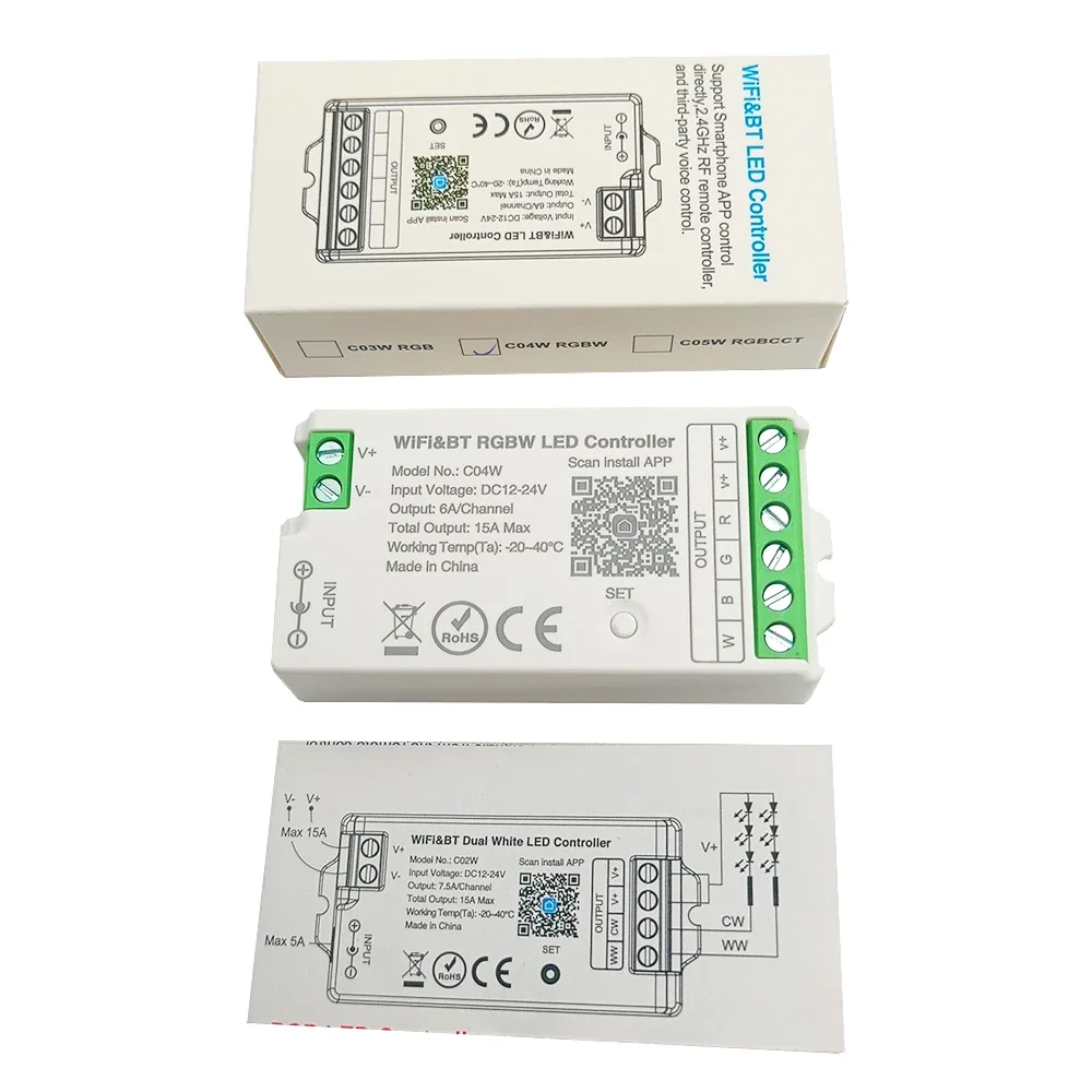 2.4G Controller Light RF WiFi Remote Wireless Dimmer 4 Zone Smart LED Strip 5050 3528 DIM RGBW RGB RGBWW CCT RGB+CCT