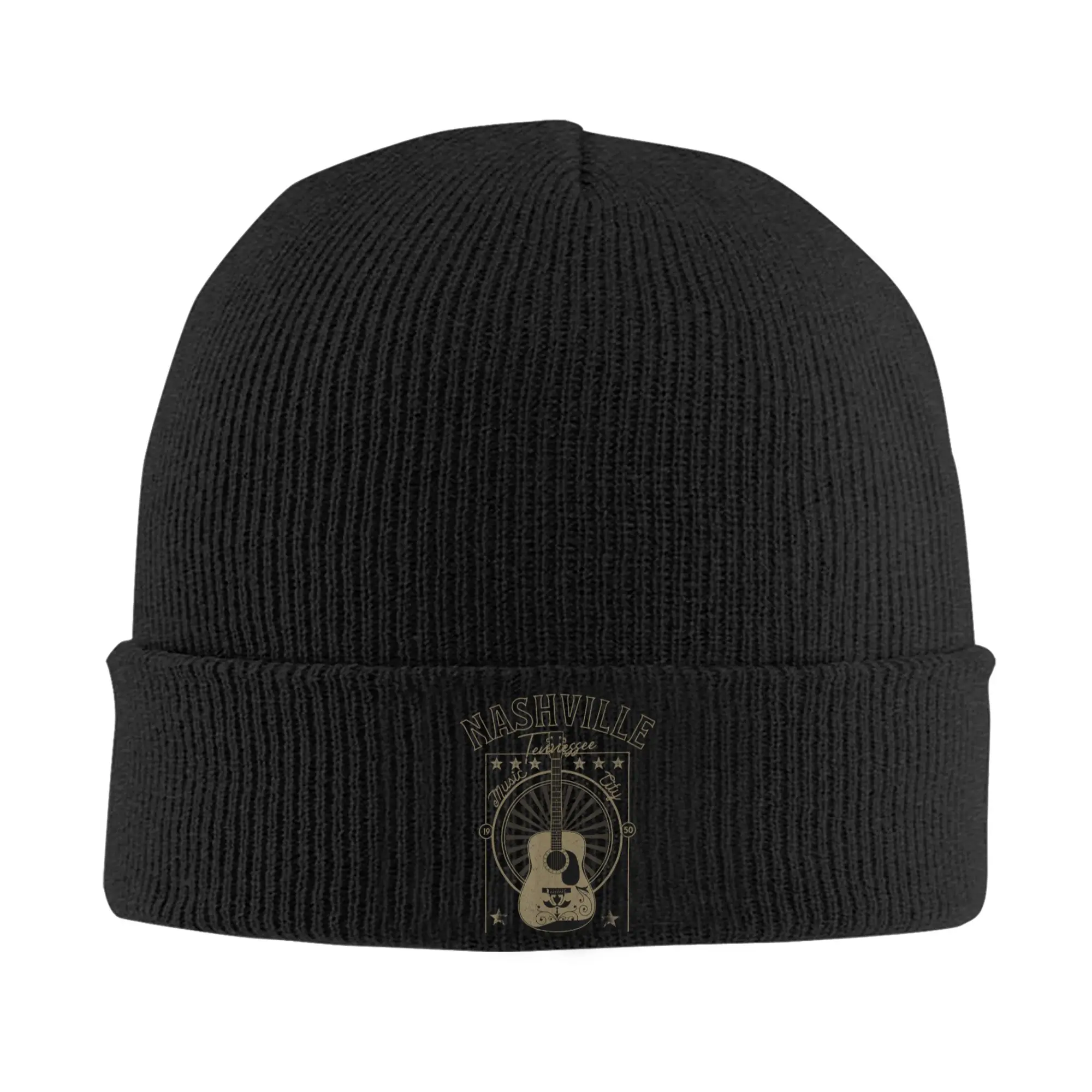 Nashville Tennessee Country Music Knitted Hats Autumn Winter Skullies Beanies Guitar City Caps Female Male Acrylic Skullcap