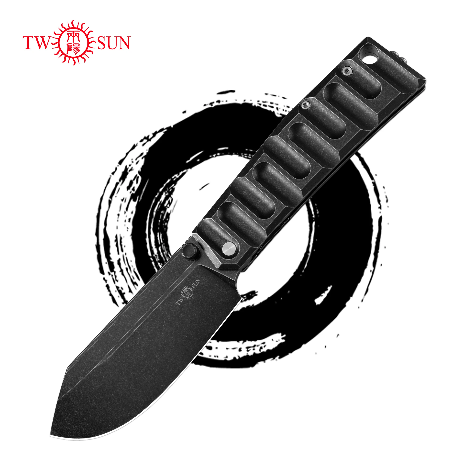 

TWO SUN TS552 edc Folding Knife D2 Pocket Knife High-end Titanium Handle Ball Bearing Outdoor Camping Hunting Tactical Hand Tool