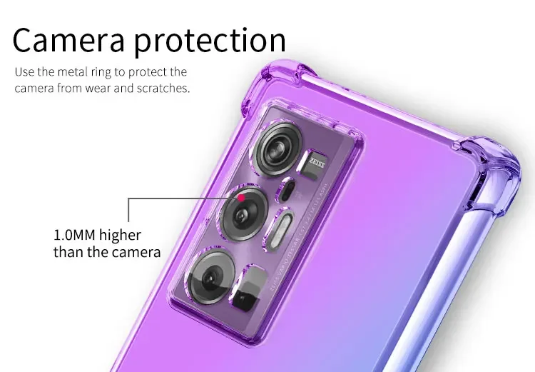 Case for Vivo X70 Pro Plus X60 Pro X50 X30 V27 Pro Vivo S15E Clear Cute Gradient Slim Anti Scratch Flexible TPU Shockproof Cover