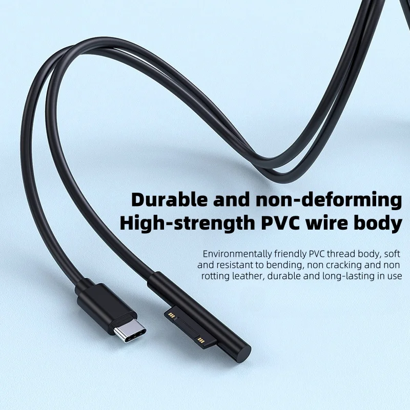 Suitable for Microsoft Surface Pro/Laptop/Book/Go Charging Cable Type-C to Surface Magnetic PD Fast Charging Cable