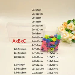 50pcs ABC Transparent Plastic Gift Boxes for Wedding Christmas Candy Storage Packaging Box Clear PVC Small Boxes with Open Sides