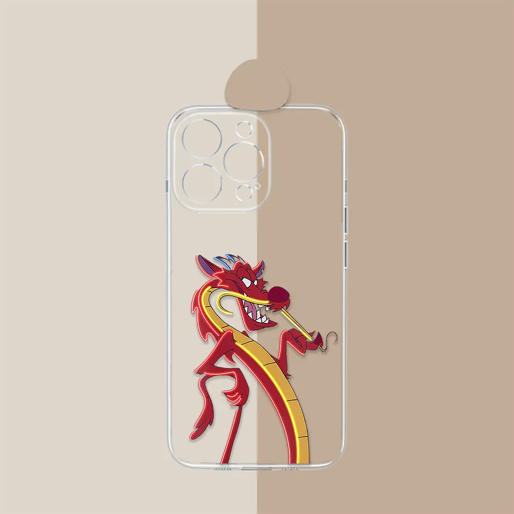 Custodia per telefono Disney Mulan Mushu Dragon per Samsung Galaxy S24Ultra S20 S21 S22 S23 Fe S10 Plus nota 20 24 Cover Ultra trasparente