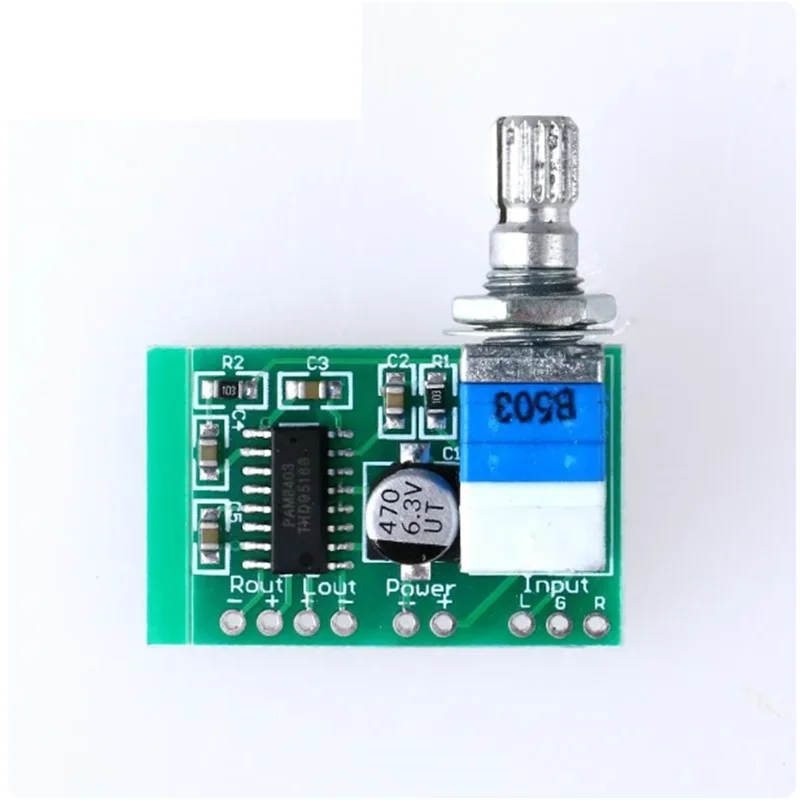 PAM8403 Miniature Class D 2 Channel Micro USB Digital Audio 2*3W Volume Control Switch Stereo Amplifier Board Module DIY