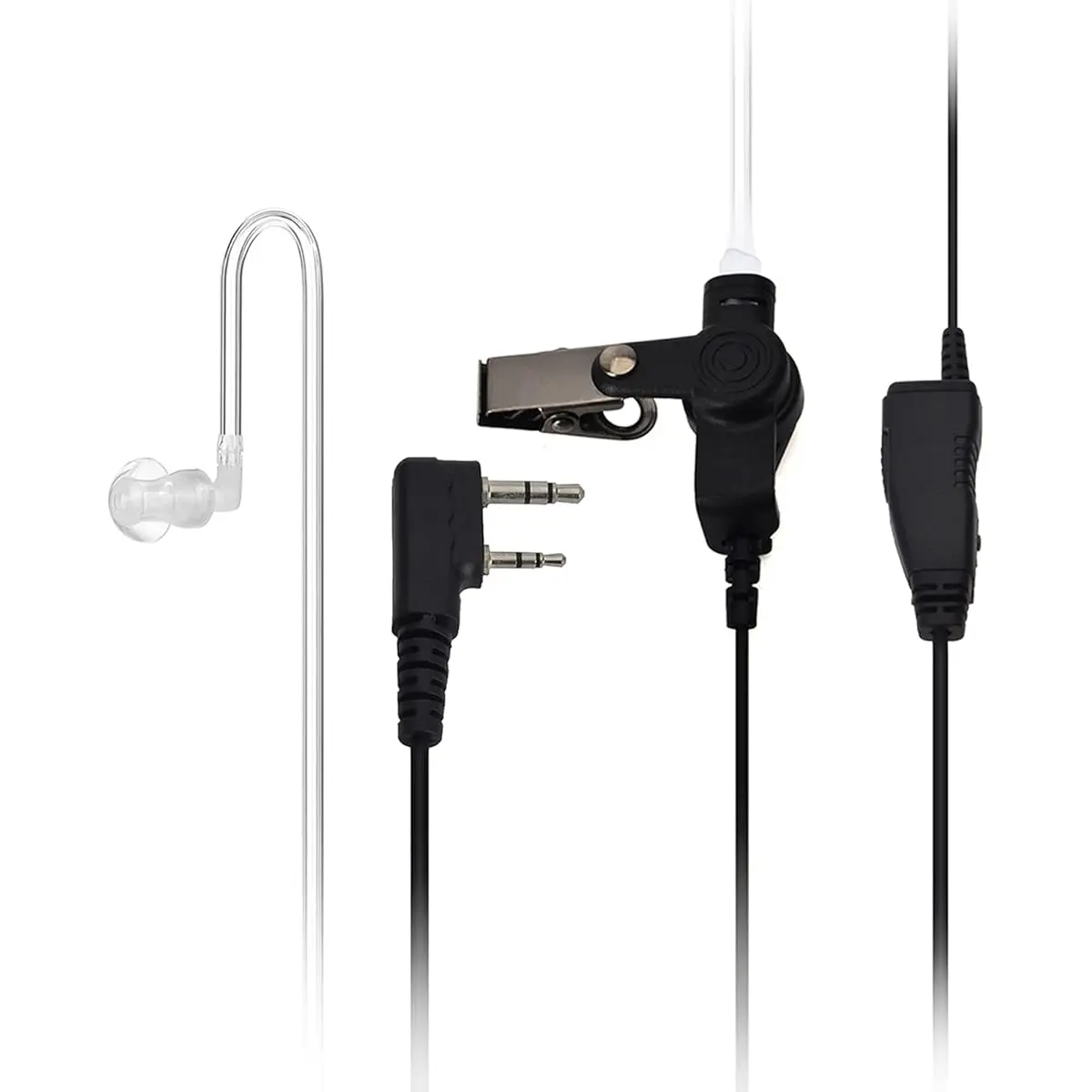 Bidirectional radio, 2-wire security police earphones, noise cancelling acoustics, compatible with Baofeng, Retevis ，TYT