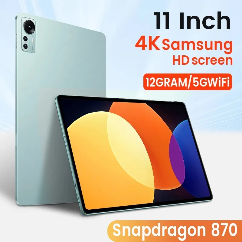 Global 2024 Pad 6 Pro Tablet Android 12 Snapdragon 870 Octa Core 16GB 1024GB 10000mAh 11inch Tablet 5G Dual SIM Card or WIFI