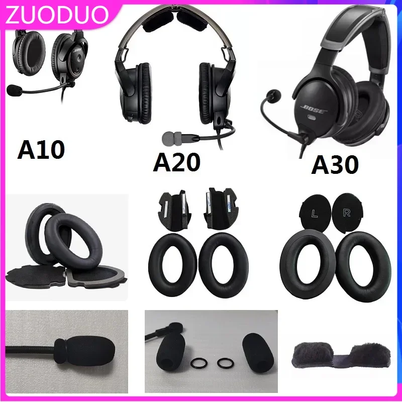 

For BOSE Aviation Headset A10 A20 A30 Headphones Replacement Soft Foam Cushion Sponge Pad Leather Earmuffs Ear Pads ZUODUO