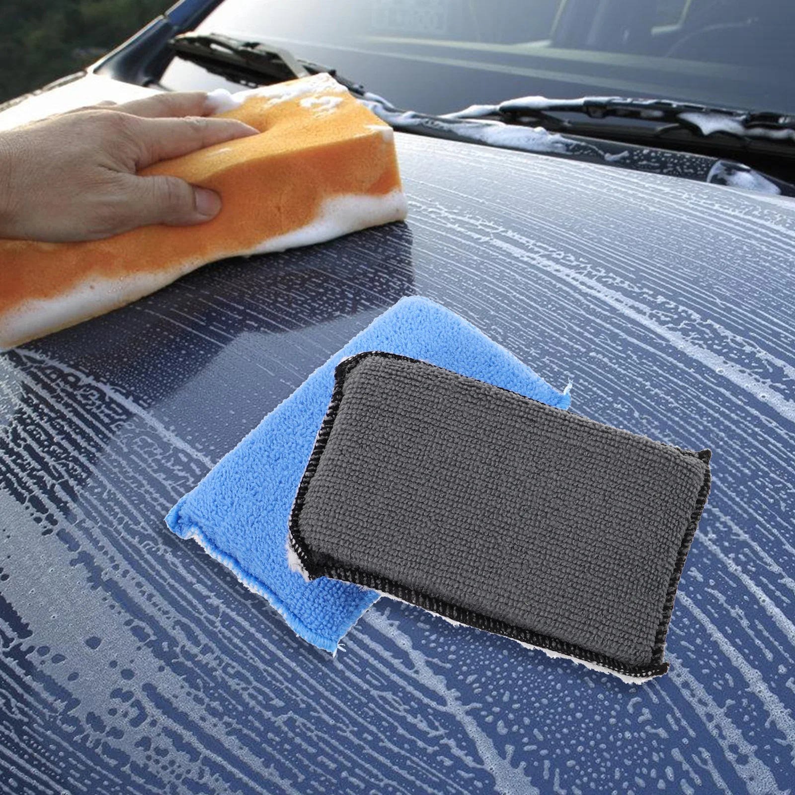 

4Pcs Car Cleaning Sponge Durable Double Sided Soft Sponge for Car Washing Window Washing Auto Cleaning Scrubber Multi Use