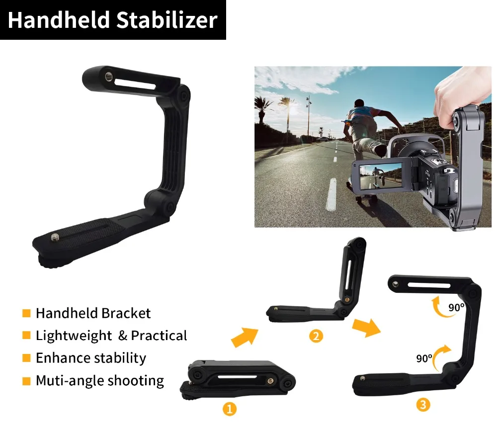 Outdoor Handheld Video Camera Mount Sport Stabilizer PC Bracket Foldable Holder Mount For Camcorder Accessories