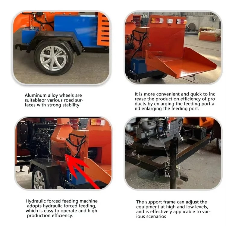 Stationary 3-8t/h Diesel Wood Grinder and Chipper System for Fixed Location Wood Waste Biomass Processing Plant
