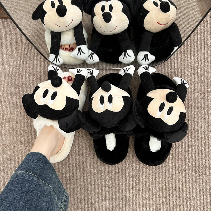 

Furry Slippers Women, Thick Sole, Height Increasing, Small Size, Indoor Plush Cotton Slippers