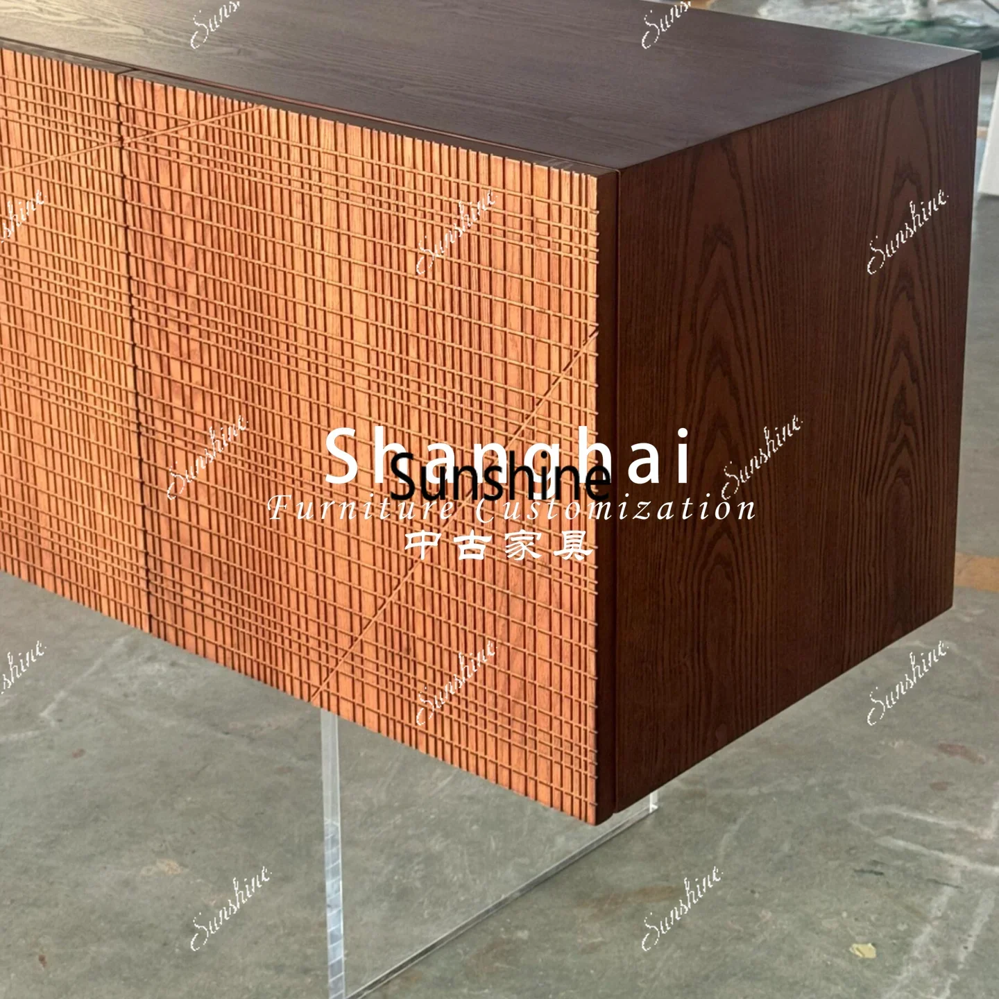 

Medieval solid wood creative dining side cabinet household living room locker