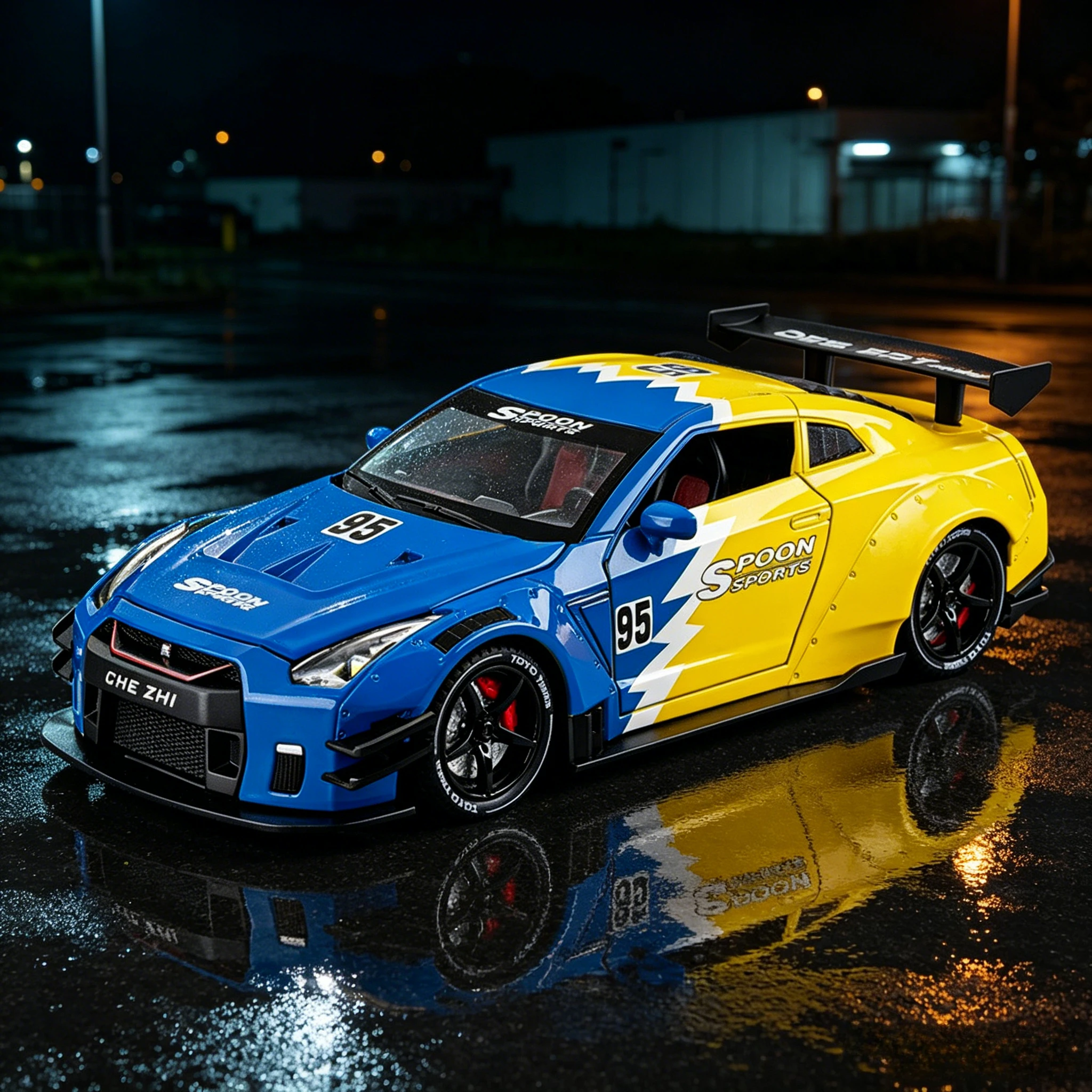 

1:24 GTR R34 Alloy Diecast Car Model Toys Pull Back Miniature Sports Car with Light Sound Vehicles for Boys Birthday Gifts