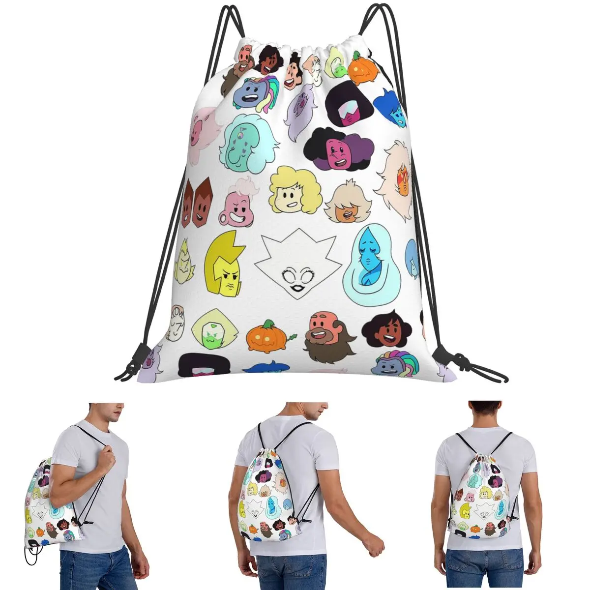 

Рюкзаки Steven Universe Heads, модные портативные сумки на шнурке, сумка для хранения, сумки для книг для школы путешествий