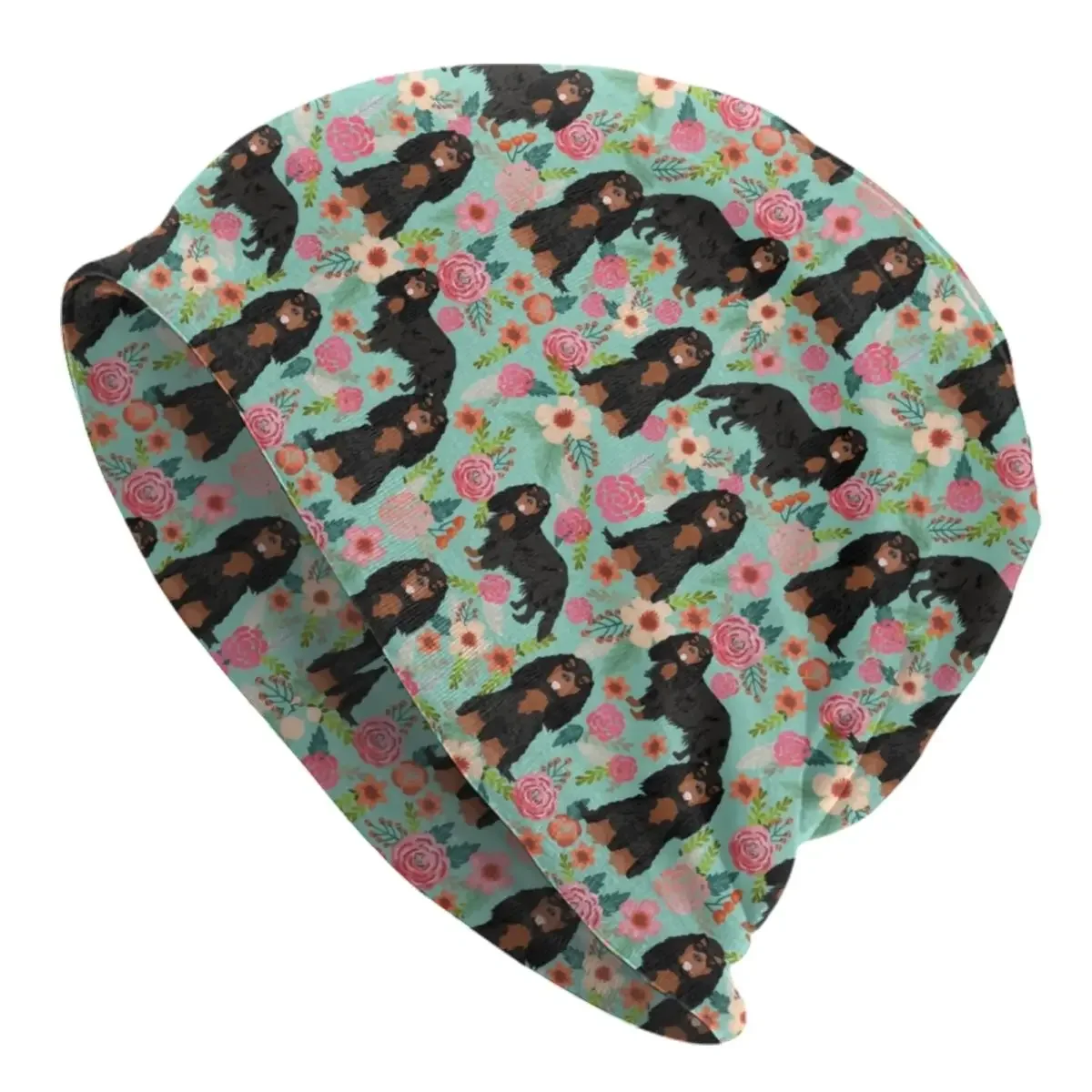 

Cavalier King Charles Spaniel Dog Floral Pattern Beanie Cap Unisex Warm Bonnet Knitted Hats Cool Skullies Beanies Caps For