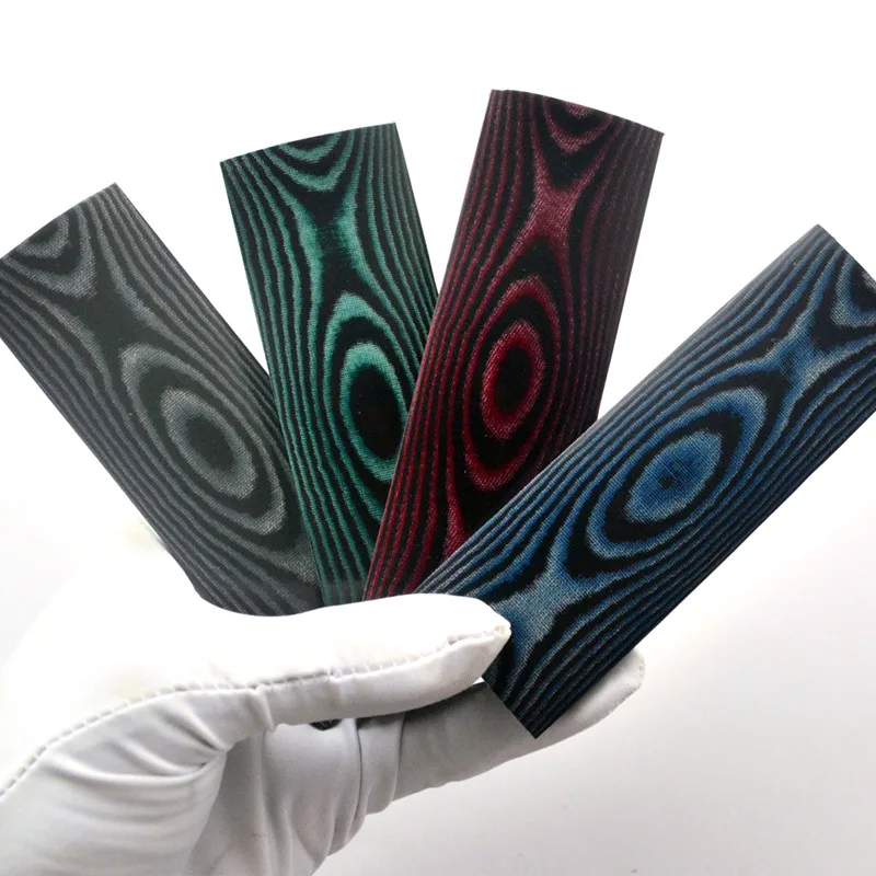 قطعتان من مادة مقبض السكين DIY - ميكارتا، متوفر باللون الأسود والأحمر والأسود والأخضر والأسود والأبيض، 120 × 40 × 8 مم؛ 160 × 50 × 8 مم