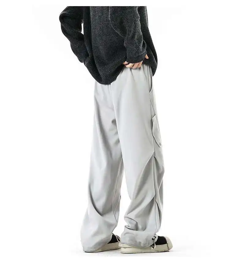 2025 Autumn and Winter New Casual Workwear Men's Trendy High Street Casual Wide-leg Pants