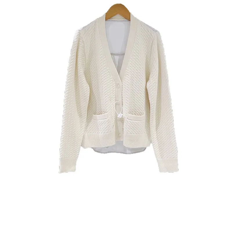 2025 الخريف الشتاء الفرنسية المتخصصة متماسكة بألواح سترة قصيرة الخامس الرقبة مع التطريز الأيائل الطيور #5