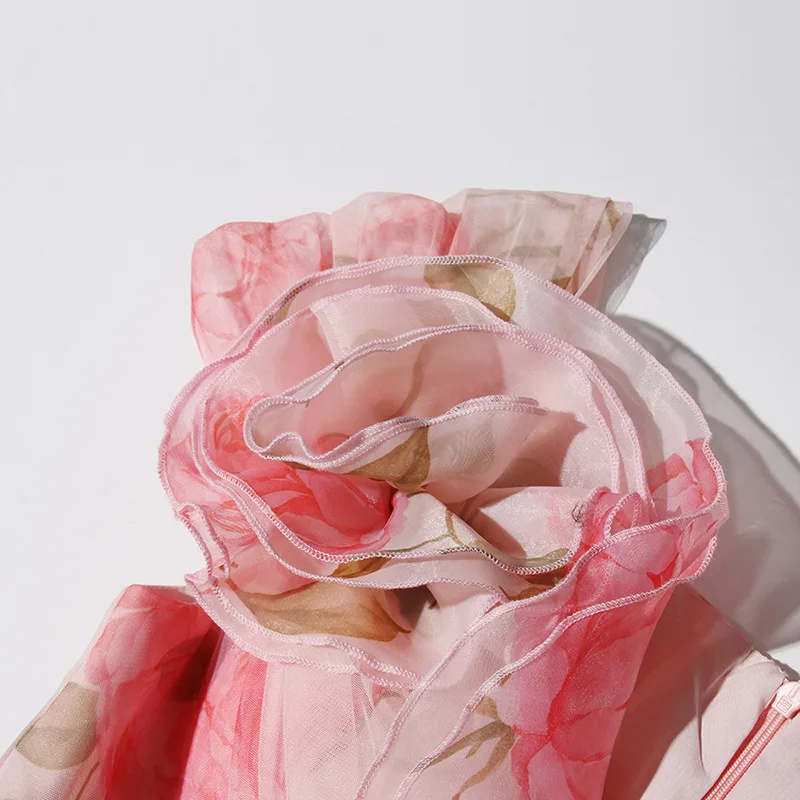 Fairy 3D Tieดอกไม้Drapedคุณภาพชุดสตรี 2025 ใหม่เก๋Fairycore Vคอเอวสูงสุภาพสตรีห้องพักช่วงวันหยุดBeach Robes