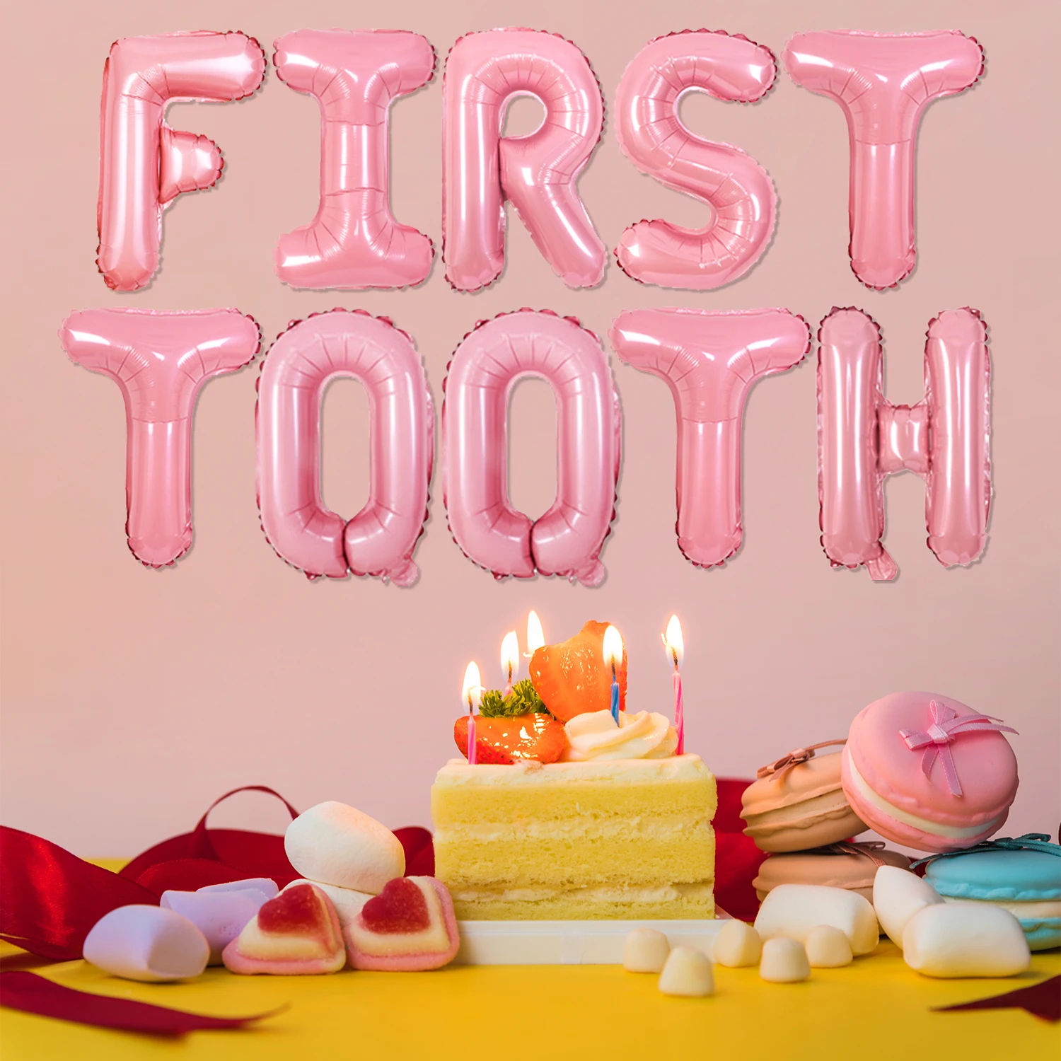 First Tooth 1st Birthday Party Decorations,First Tooth Balloon Banners Tooth Shape Balloon for First Birthday Party Supplies