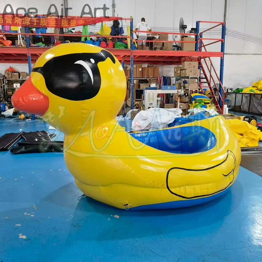 Sommer-Wasserspaß, aufblasbares Entenform-Schlauchwerkzeug, schwimmendes, langlebiges PVC, kleine gelbe Ente, Poolseen, Tageschlauch nach einem Boot