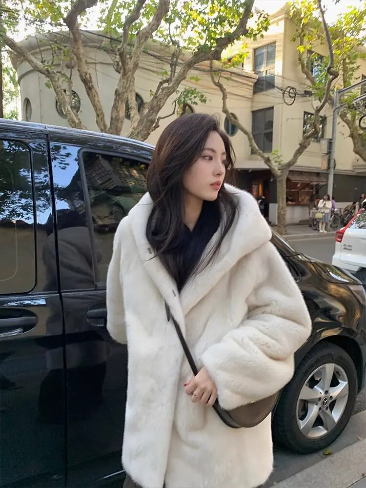 BFFUR 2026 Winter Plus Size Real Rex Rabbit Fur Coat Women Temperament Long Sleeve Fluffy Jacket Ladies Warm Furry Outwear