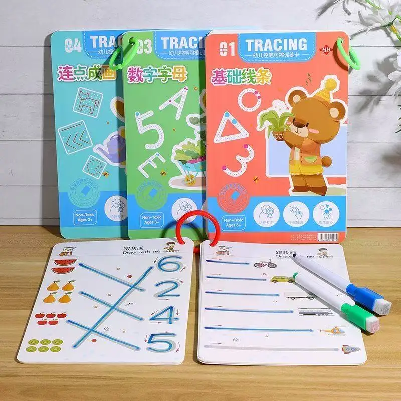 Page 32 Reusable Kids Writing Book - Erasable Practice Notebook for Ages 3-6 | Durable Learning Pad for Handwriting Training