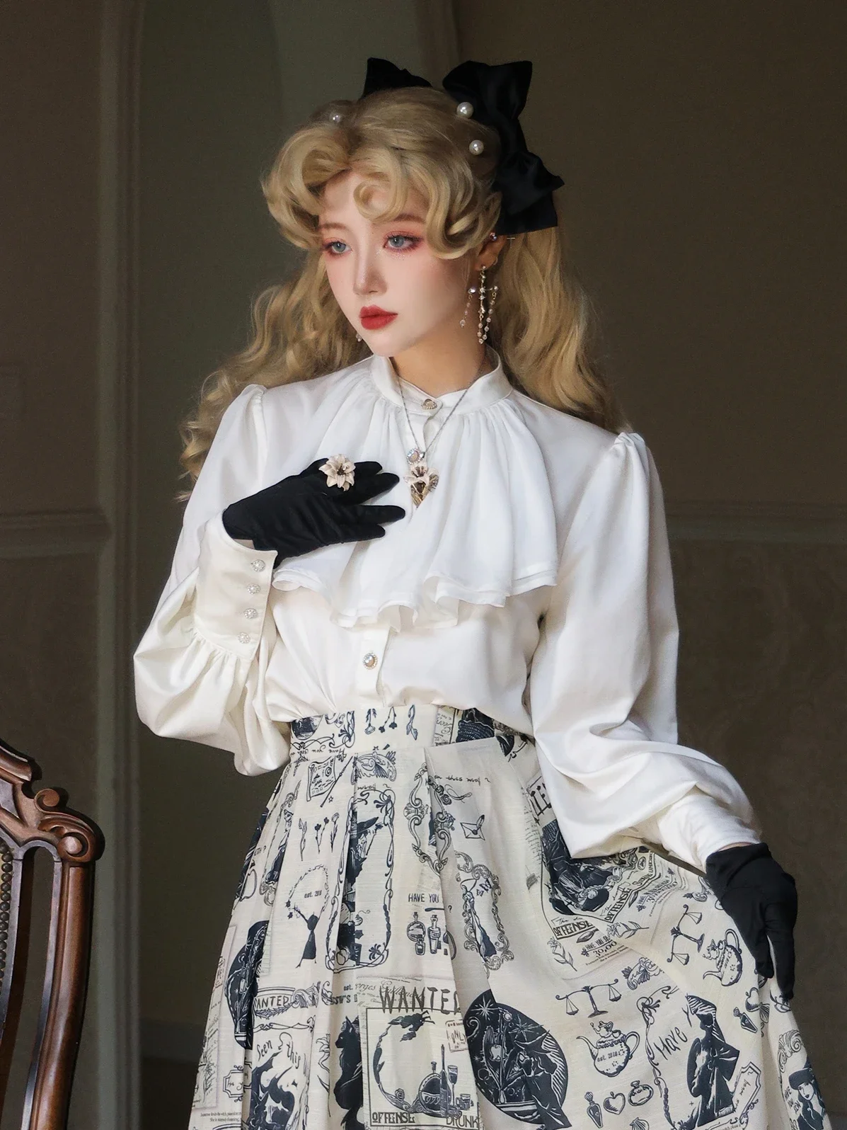 New French Temperament Satin Crew Neck Long Sleeve Shirt Lady Autumn Elegant Ruffles High Quality Solid Color Long Sleeve Top