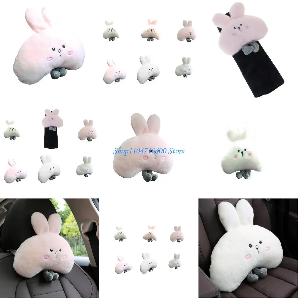 

y1gd Cartoon Rabbit Soft Headrests Cushion Resilient Pillow for Neck Shoulder Lumbar