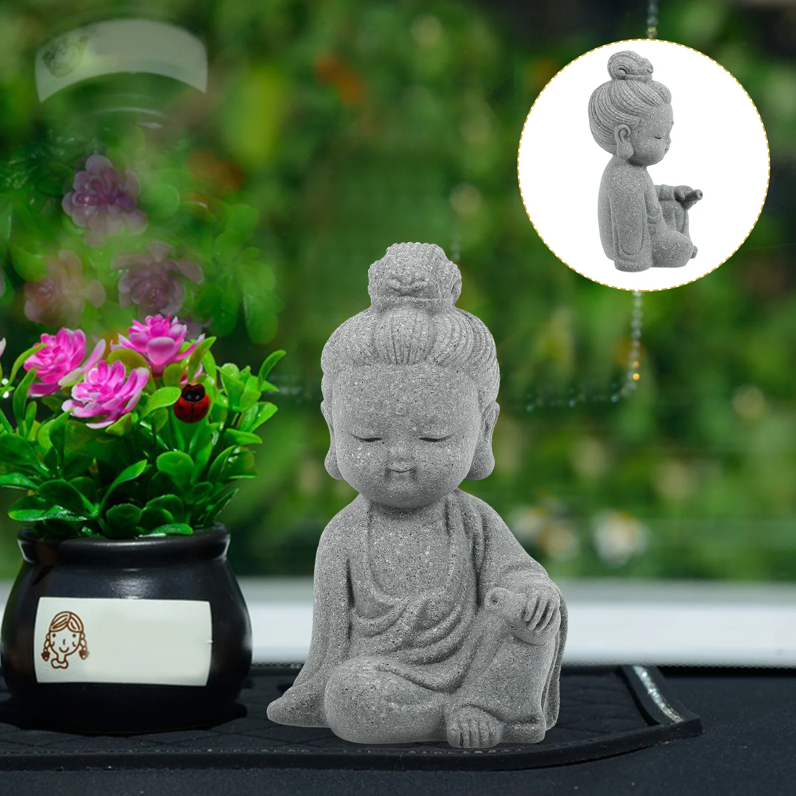 Resin Buddha Statue Exquisite Detail Mini Buddha Sculpture Desktop Decor Resin Craft Figurine