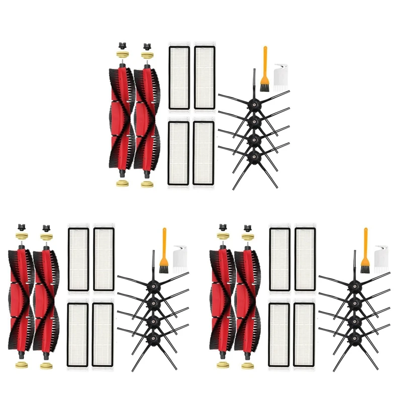 

X16A 2025 NEW-3 Set All Sets Main Brush Side Brush HEPA Filter Mop Cloth Replacement For Xiaomi Roborock S6 Maxv Vacuum Cleaner
