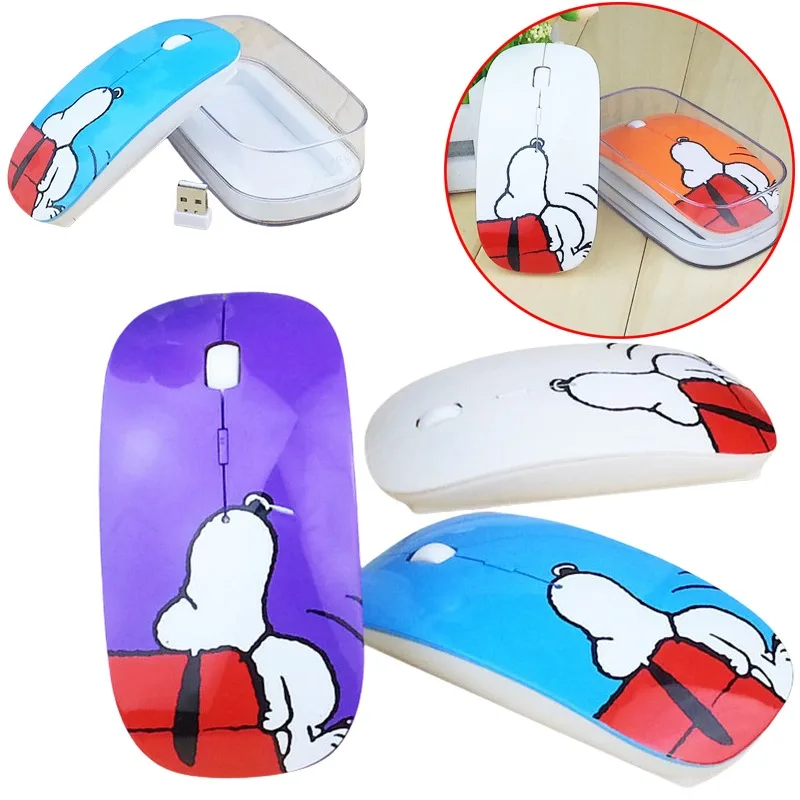 

Snoopy Rechargeable Silent Wireless Bluetooth Mouse Anime Characters Cute Office Games Notebook Desktop Universal Mouse Gifts