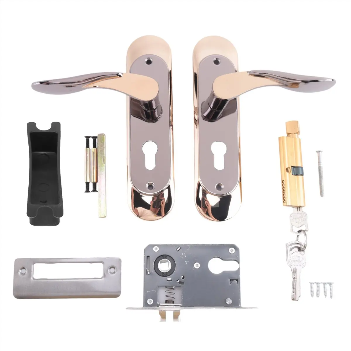 MALL Indoor Household Door Handle for Home with Security Lock Key Set Aluminum Alloy