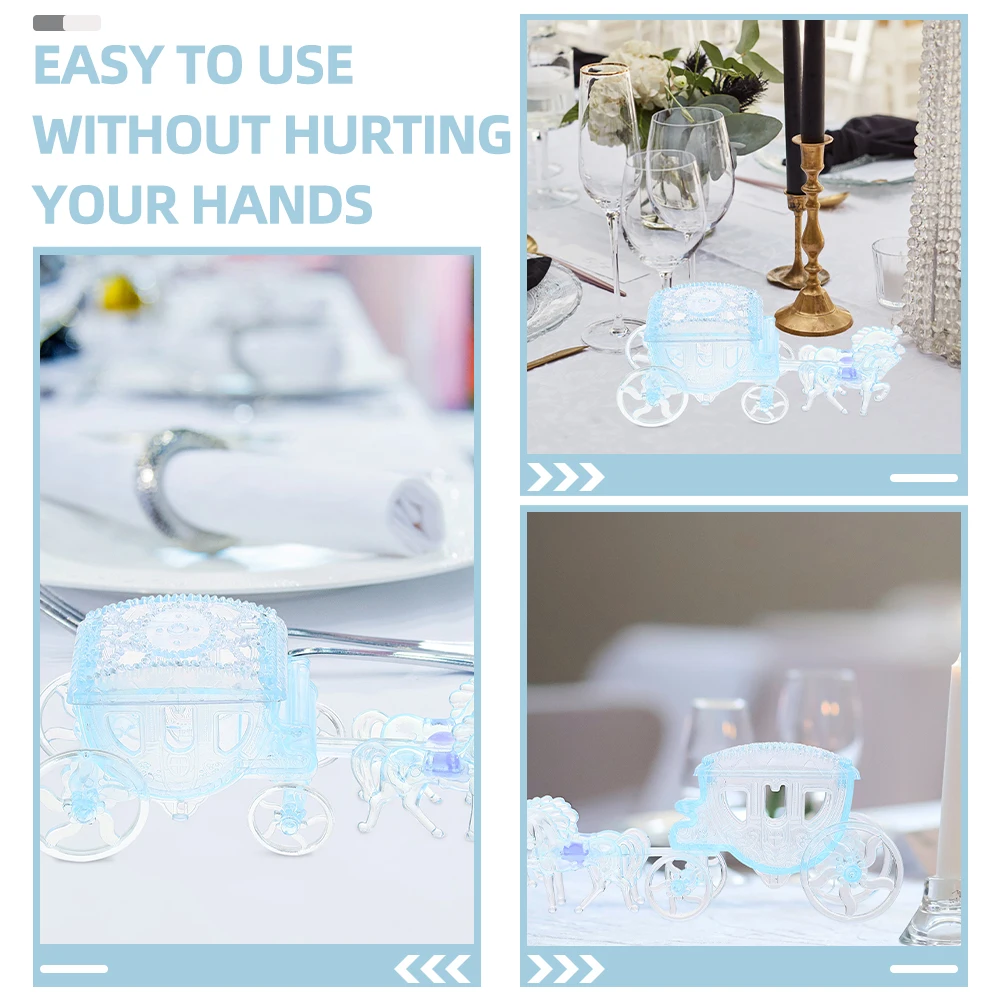 

2 Pcs Carriage Shaped Candy Boxes Light Wedding Birthday Party Favor Packaging Containers Storage Box Gift