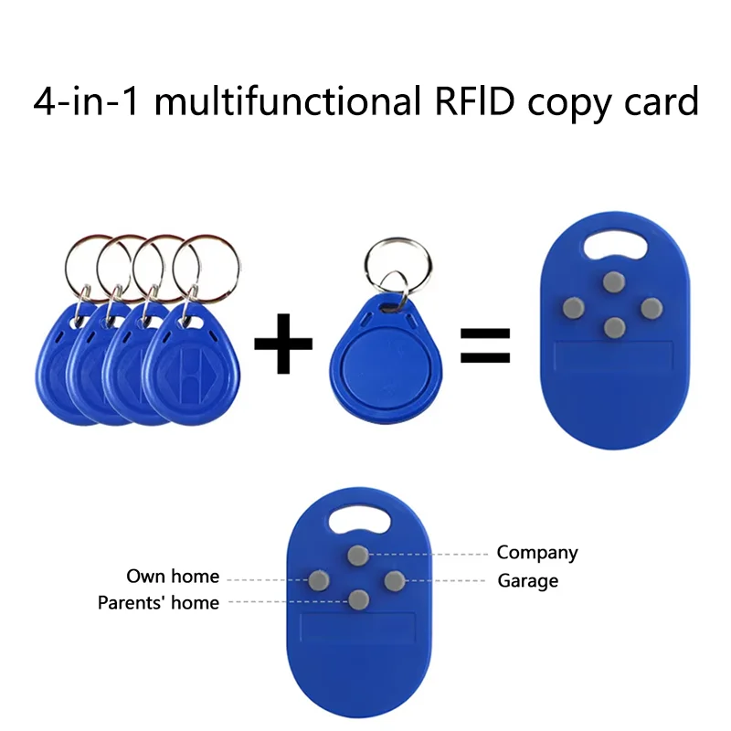 

1pcs/3pcs Lot RFID Multiple Keyfob 4 in 1 125khz T5577 EM Writable IC 13.56Mhz M1k S50 UID Changeable CUID Complex Keychain Tag