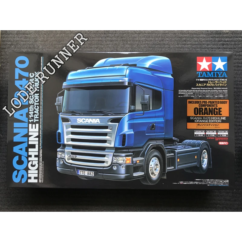 Tamiya RC Truck 1/14 Scania R470 Highline Hydraulic Dump Trailer Metal Orange Painted Version 56338 Kit Model Toys