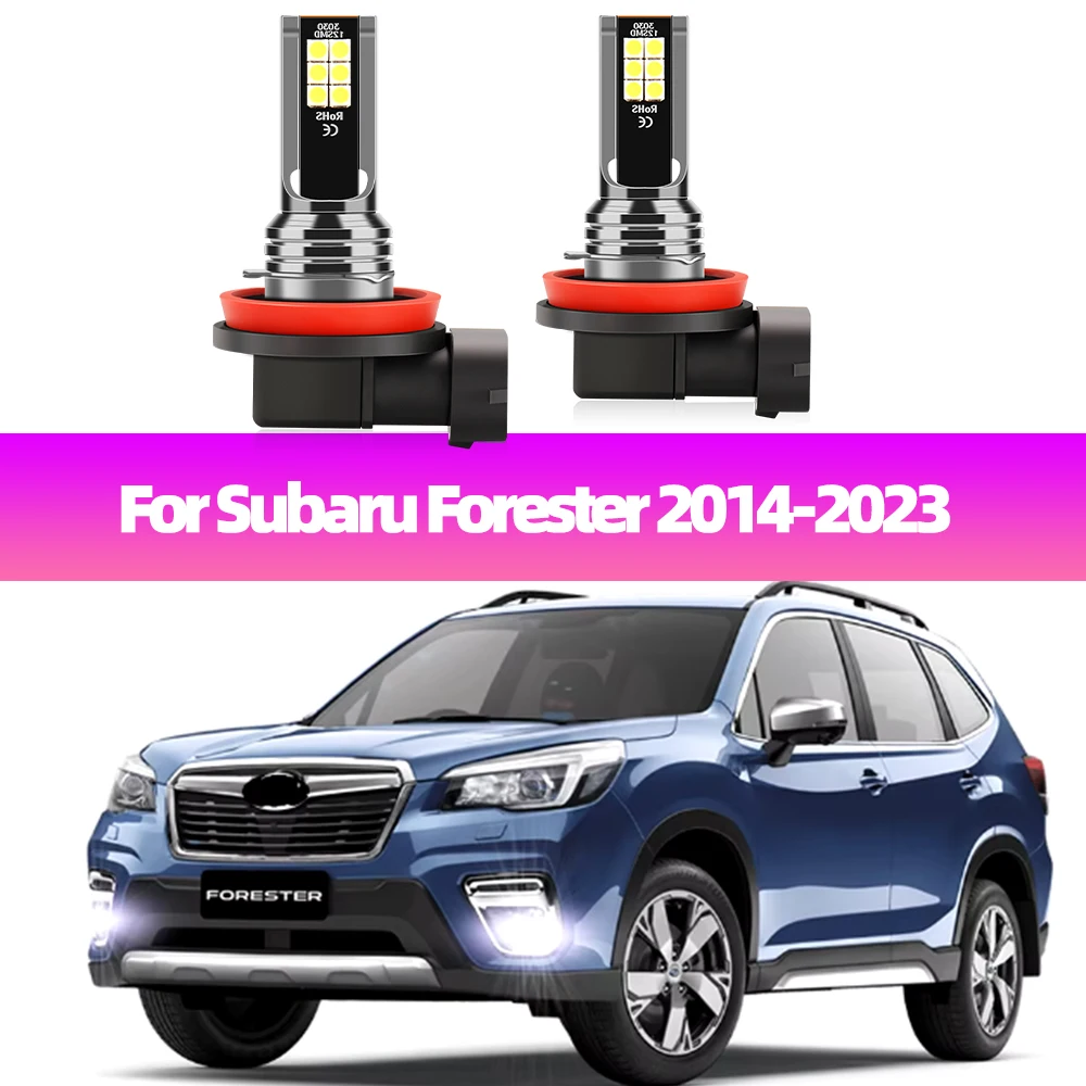 2Pcs LED Fog Lamp Bulbs For Subaru Forester 2014 2015 2016 2017 2018 2019 2020 2021 2022 2023 Car Front Fog Light Bulb 6000K 12V