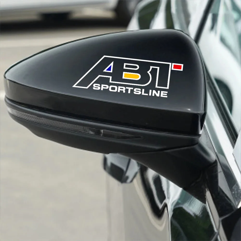 2 قطعة ABT سيارة مرآة الرؤية الخلفية ملصق لفولكس واجن أودي A1 A3 A4 A5 A6 A7 TT R8 Q3 Q5 Q7 السيارات الديكور