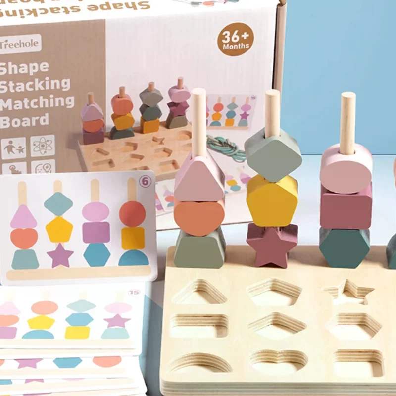 어린이 몬테소리 나무 장난감 색상 모양 일치하는 퍼즐 게임 다채로운 구슬 색상 인식 교육 장난감 어린이를위한 선물