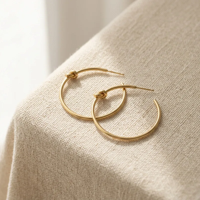 Fashionable minimalist knotted open hoop earrings Vacuum gold-plated stainless steel C Shaped earrings Elegant and simple access