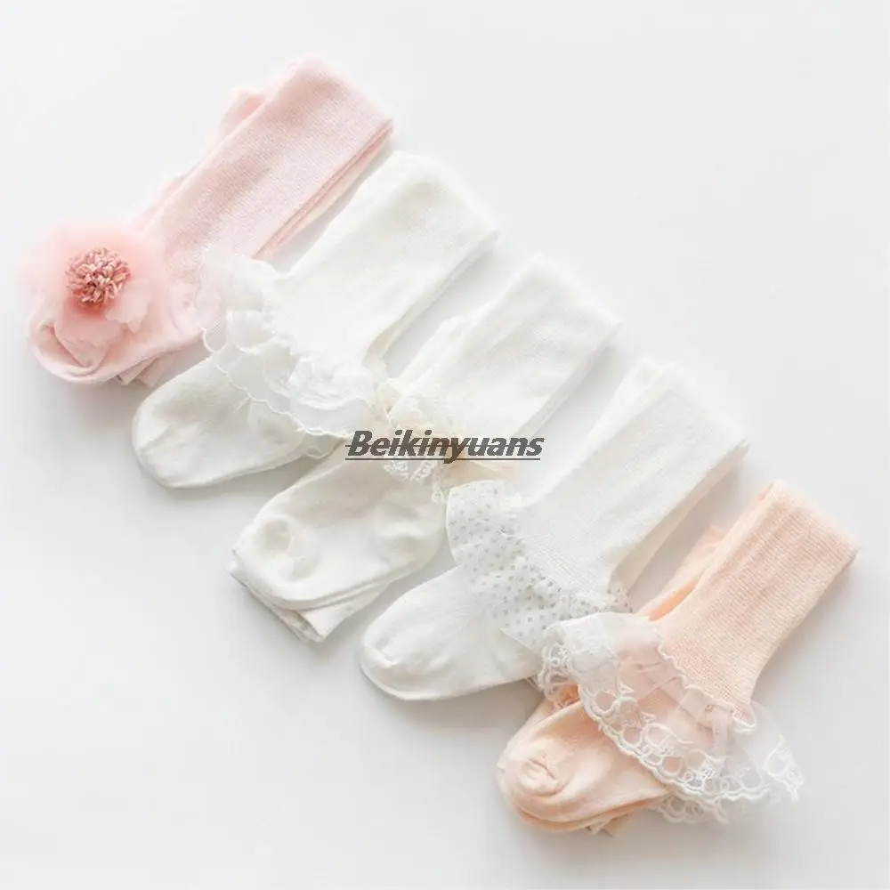 Baby Tights Infant Girl Newborn Kids Pantyhose Lace Bow Flower Hosiery Kids Stockings Summer Mesh Tights Toddler