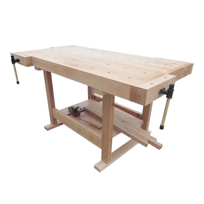 

Import Beech Woodworking Workshop Laboratory Tool Solid Wood Handmade Table Multi-function Operation Table Woodworking 4 Table