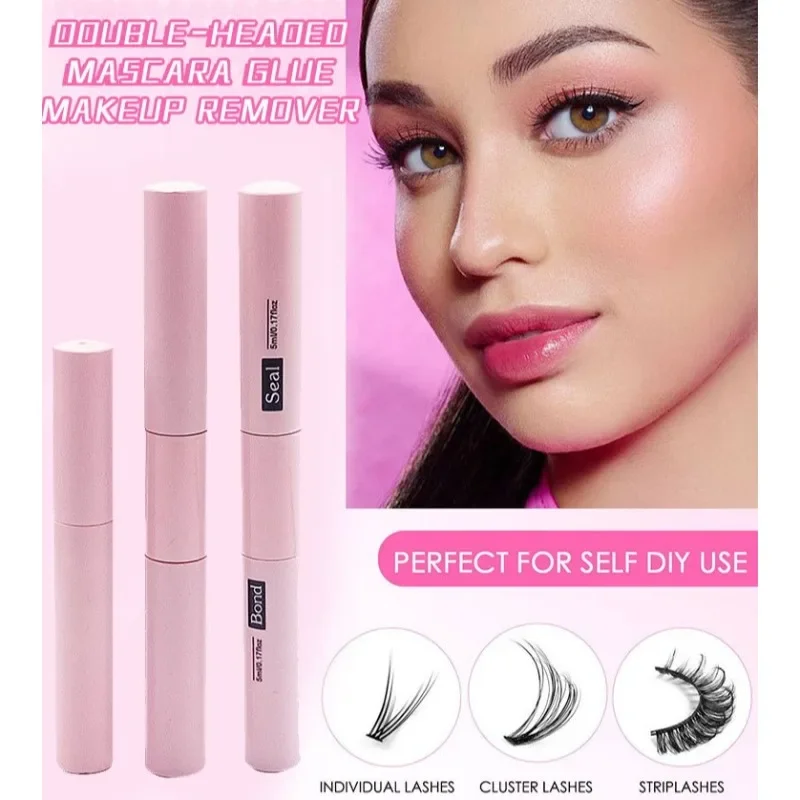 Colle faux cils 2 en 1, Double tête, liaison et joint, imperméable, longue durée, bricolage, grappe, cosmétiques