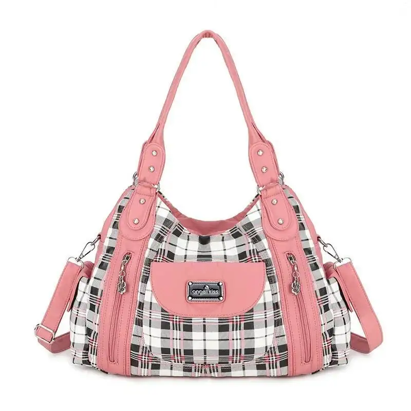 Vintage Haruku Leopard Patchwork Women's Handbags Fashion Design Ins Shoulder Bags Office Lady Y2k Casual Underarm Bag