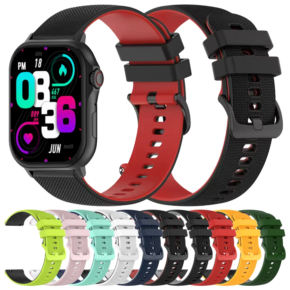 Correa de reloj suave deportiva de silicona de 20mm y 22mm para COLMI P76/P82/P81/P73/P71/V76/V73/V68 para pulsera COLMI i28 Ultra P28 PLUS